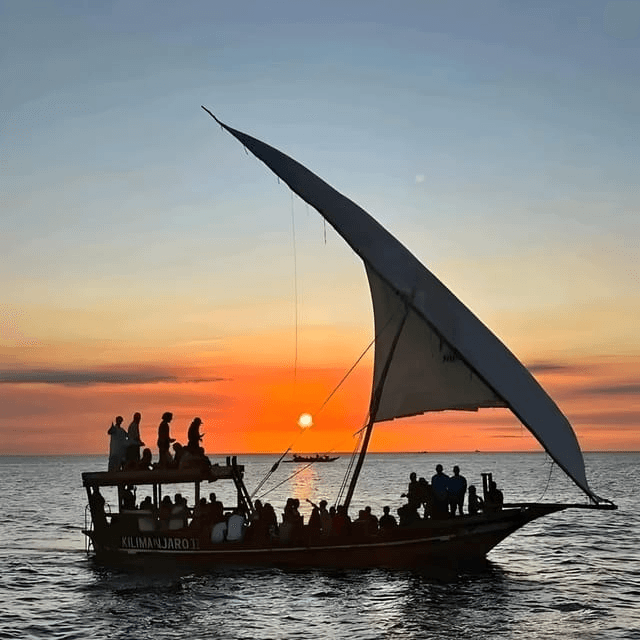 Sunset dhow sailing
